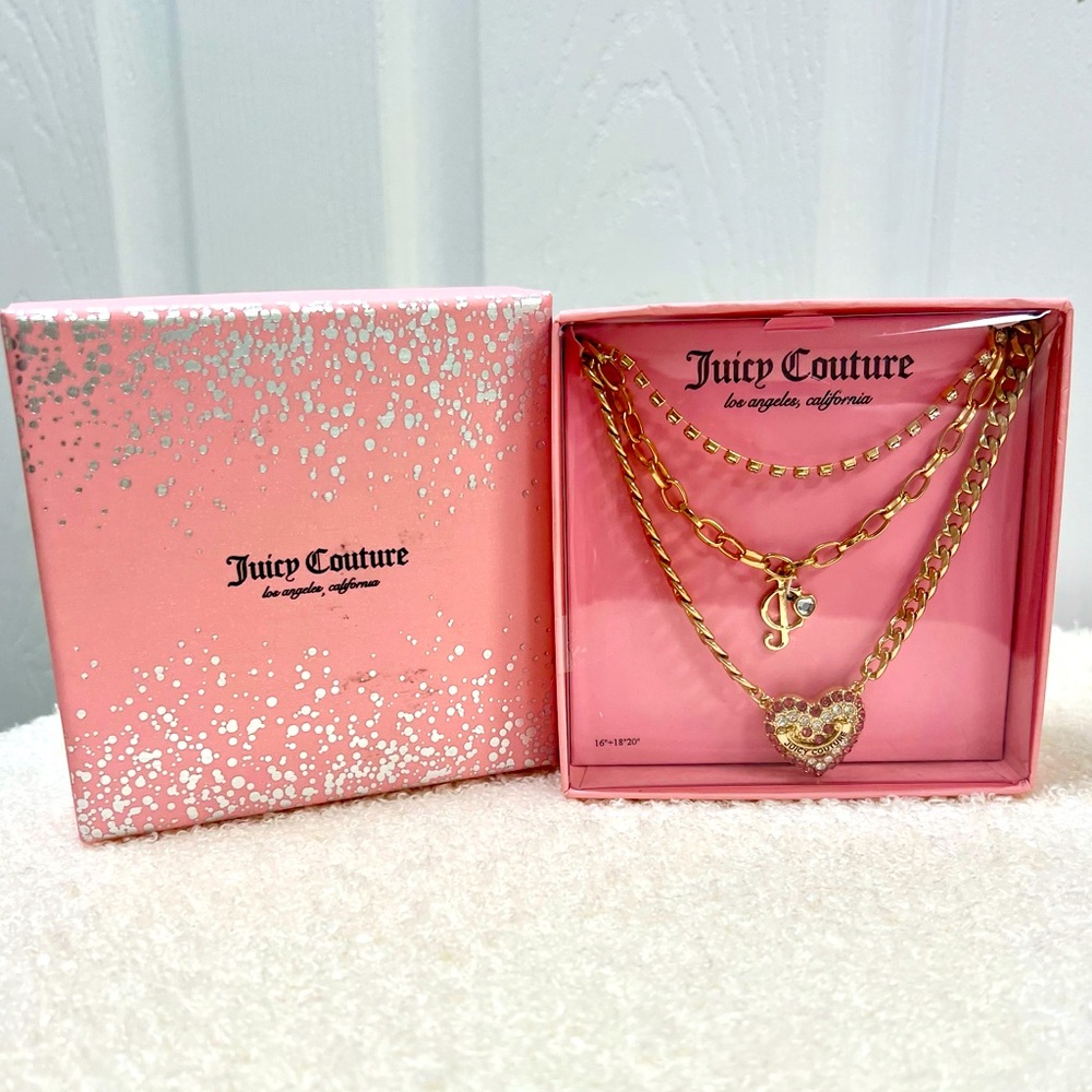 Juicy Couture Gold Heart Necklace Set